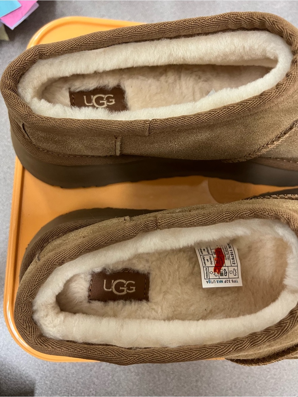 UGG Bea Mary Jane W Sz 8 Chestnut Suede Shearling Slip-On Clogs - Picture 6 of 11
